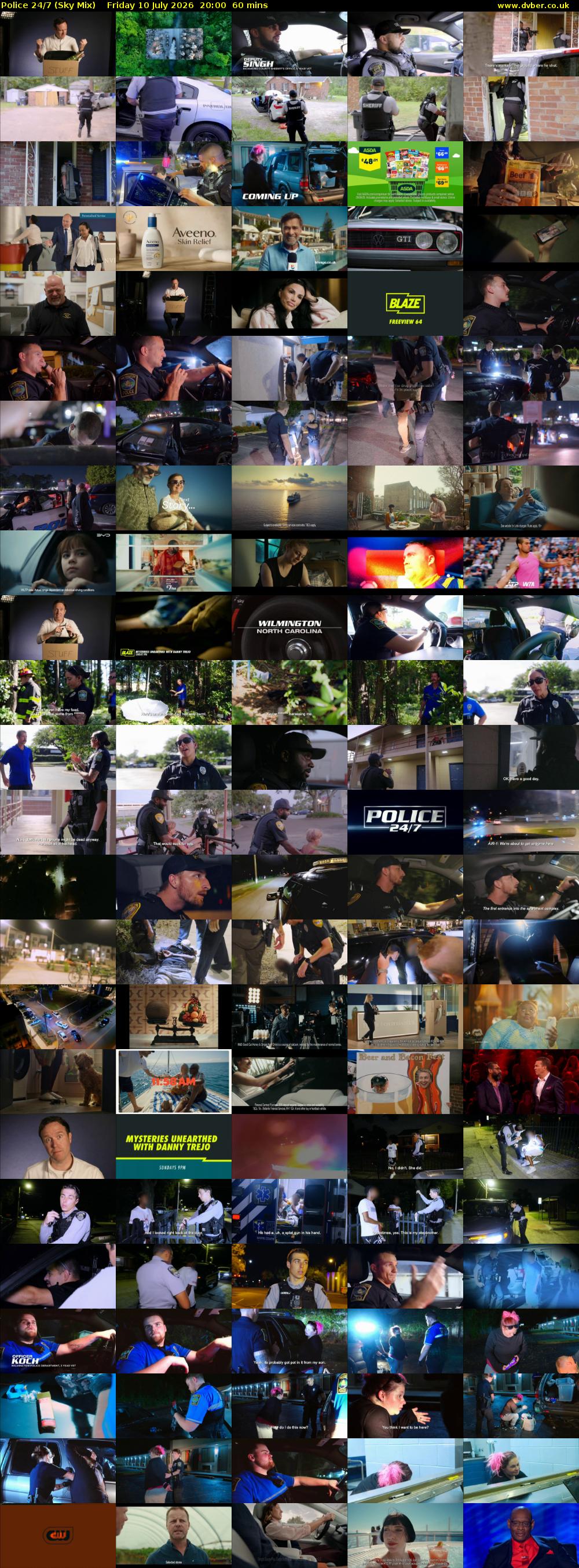 Police 24/7 (Sky Mix) Friday 10 July 2026 20:00 - 21:00