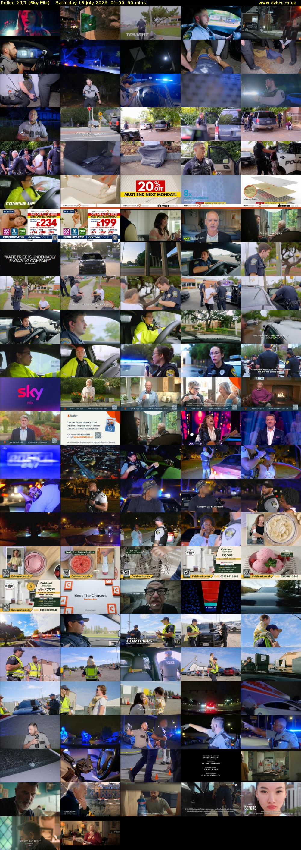 Police 24/7 (Sky Mix) Saturday 18 July 2026 01:00 - 02:00