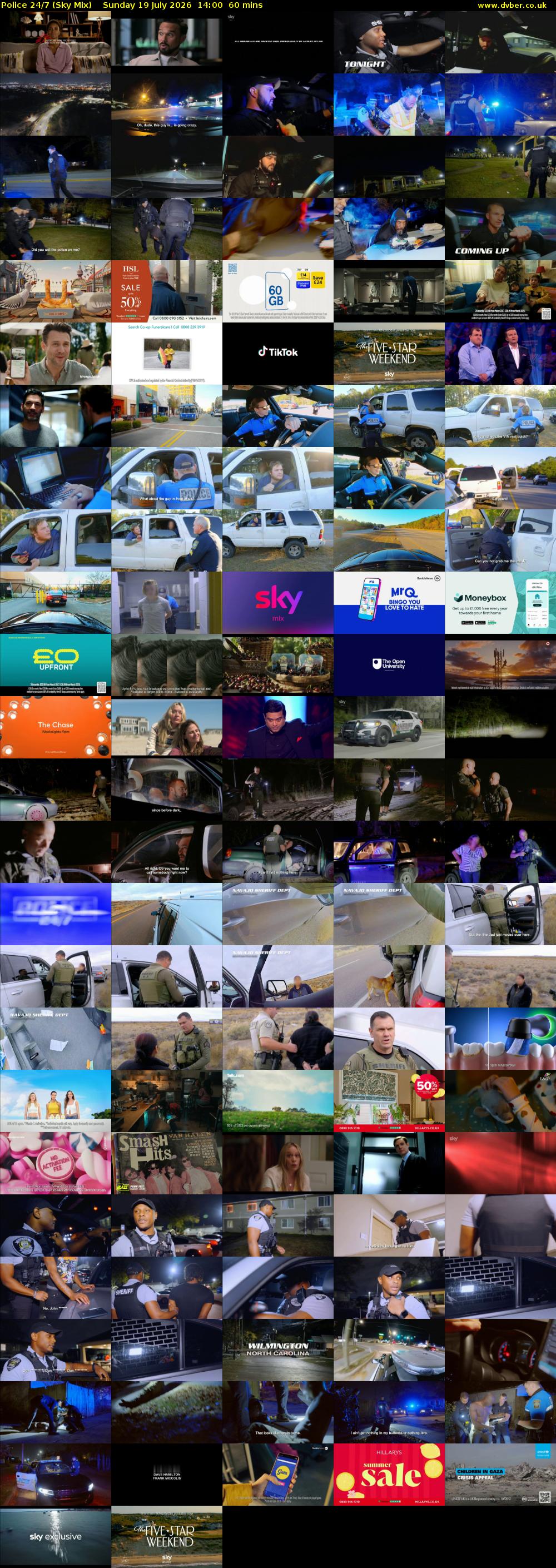 Police 24/7 (Sky Mix) Sunday 19 July 2026 14:00 - 15:00