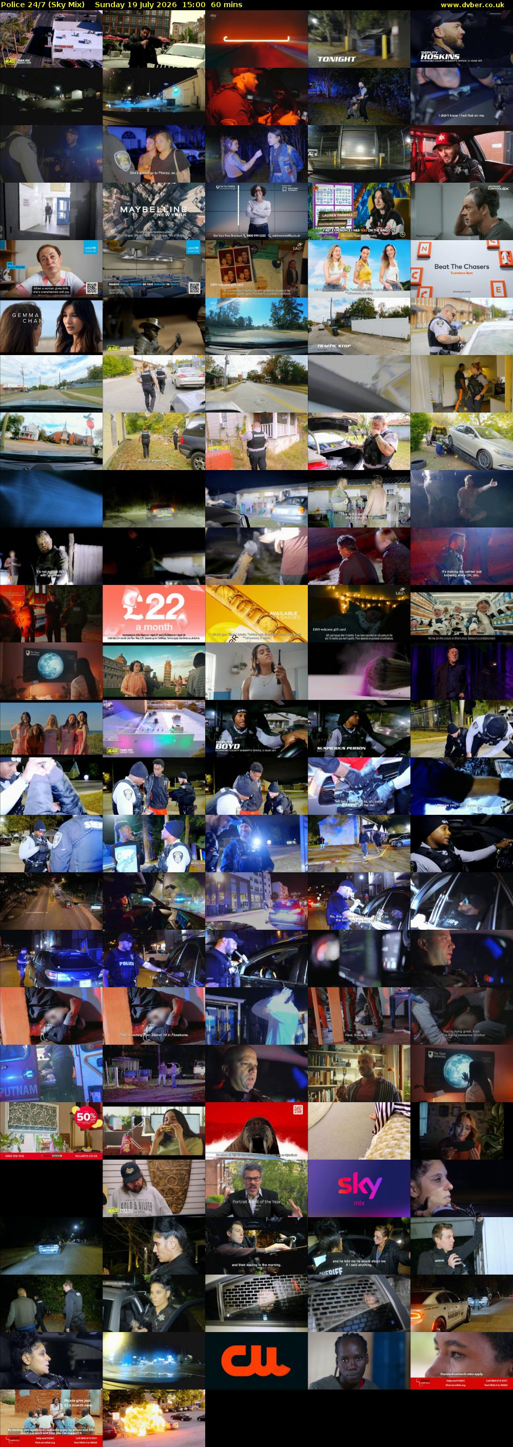 Police 24/7 (Sky Mix) Sunday 19 July 2026 15:00 - 16:00
