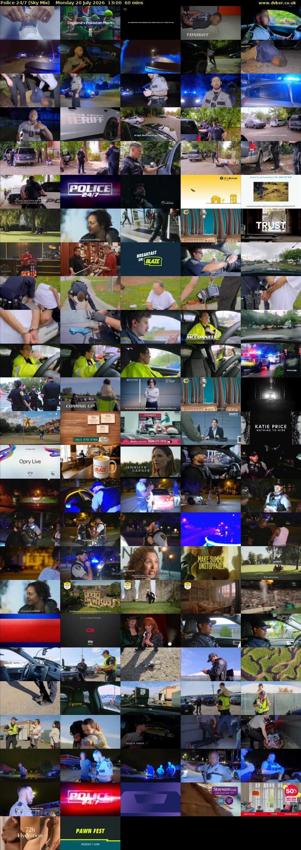 Police 24/7 (Sky Mix) Monday 20 July 2026 13:00 - 14:00