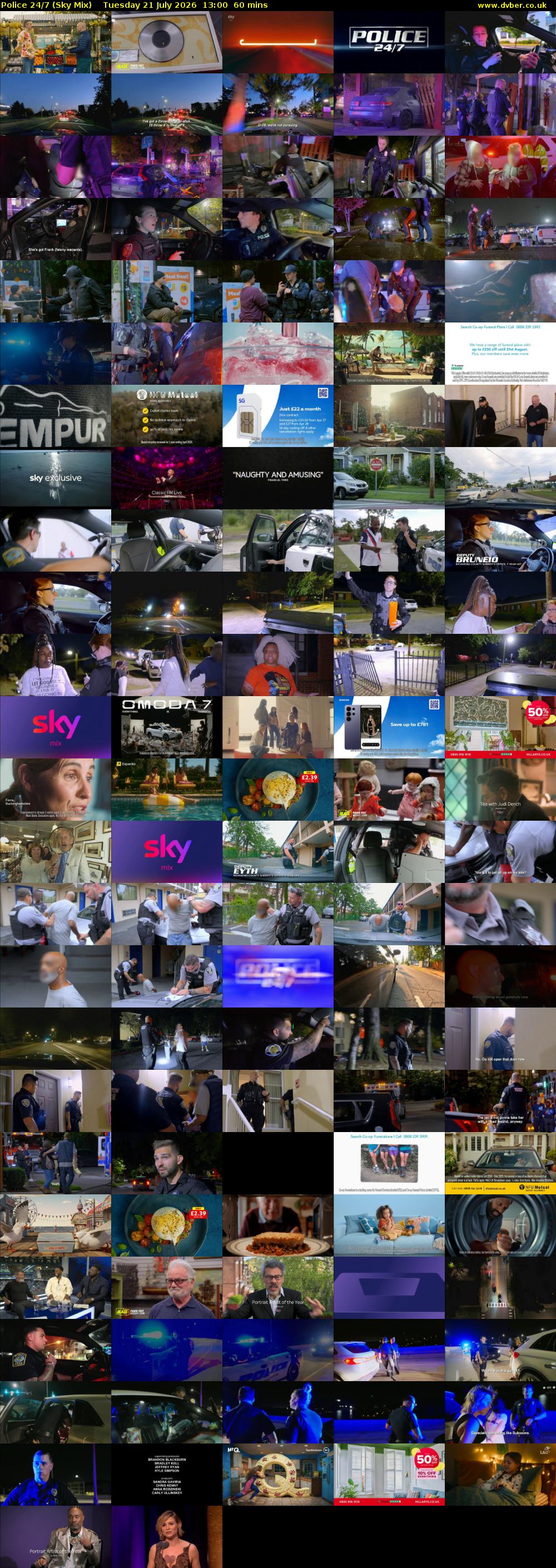 Police 24/7 (Sky Mix) Tuesday 21 July 2026 13:00 - 14:00