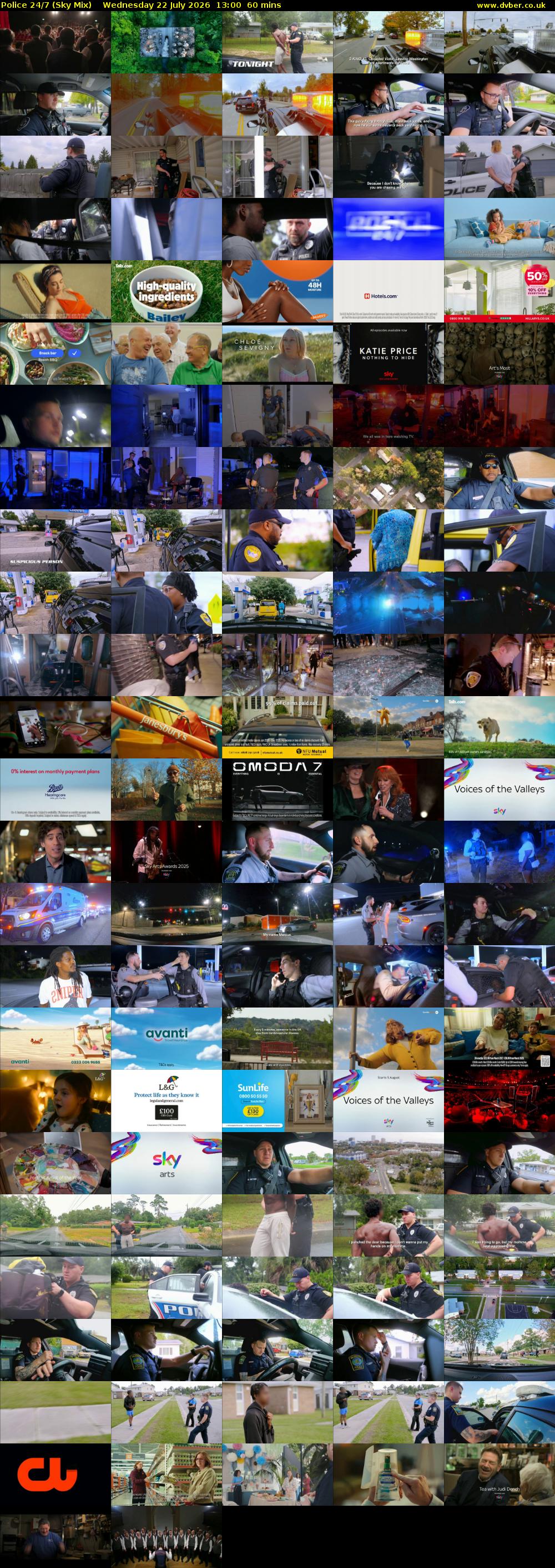 Police 24/7 (Sky Mix) Wednesday 22 July 2026 13:00 - 14:00