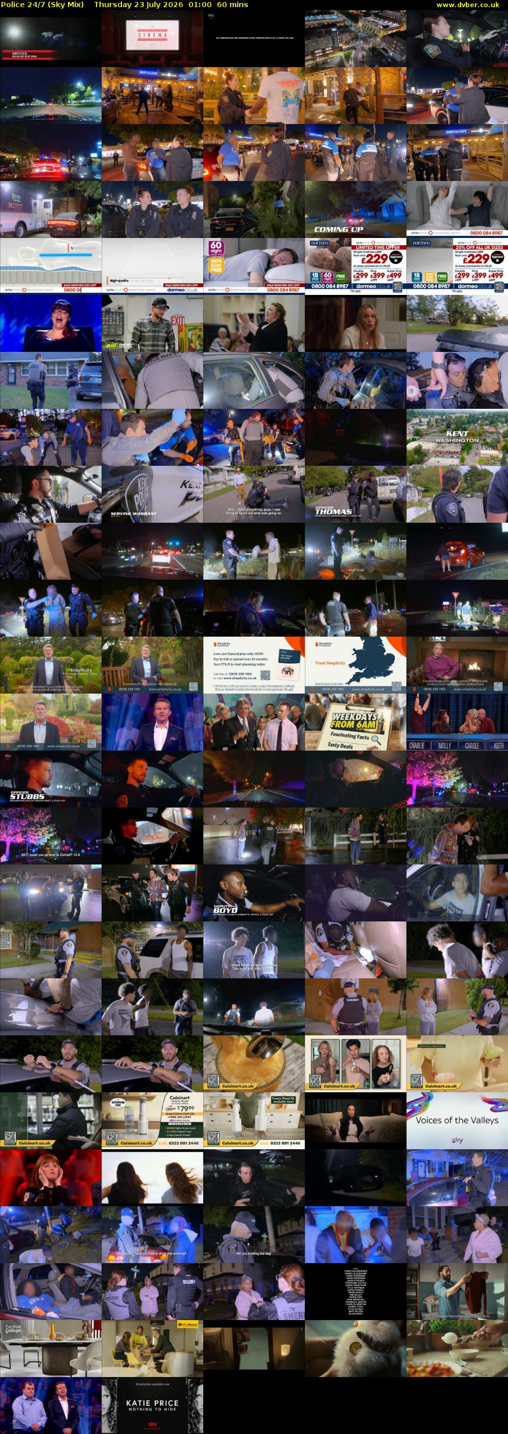 Police 24/7 (Sky Mix) Thursday 23 July 2026 01:00 - 02:00