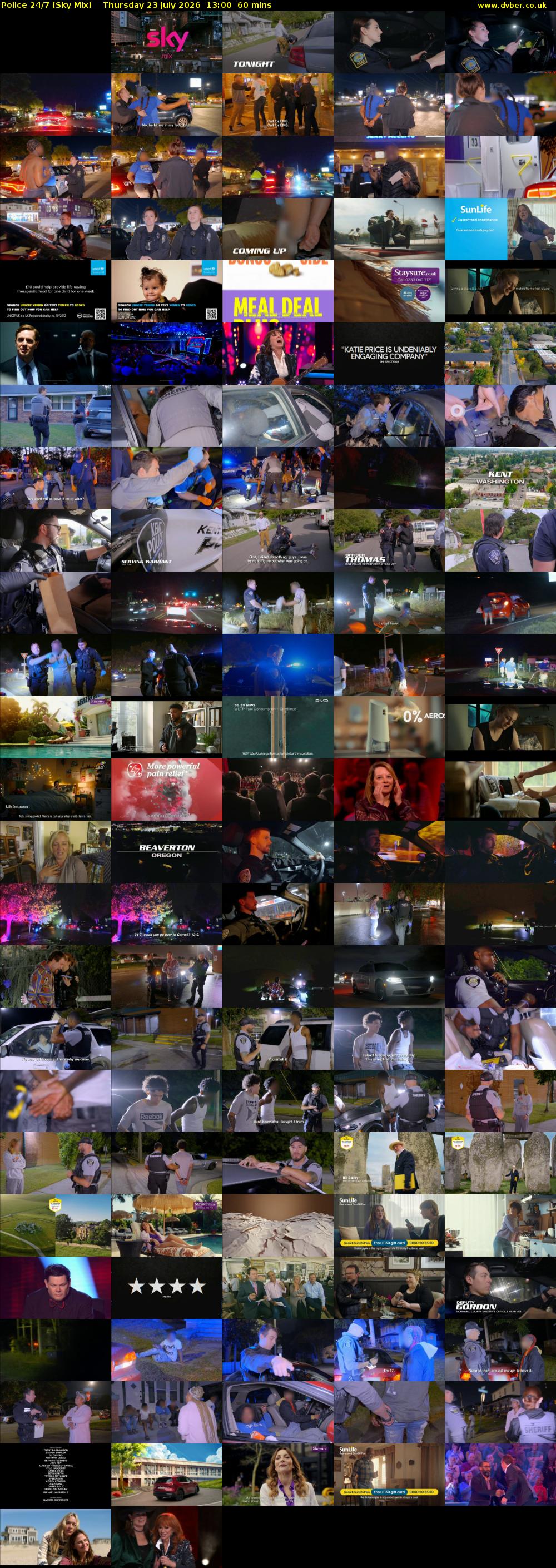 Police 24/7 (Sky Mix) Thursday 23 July 2026 13:00 - 14:00