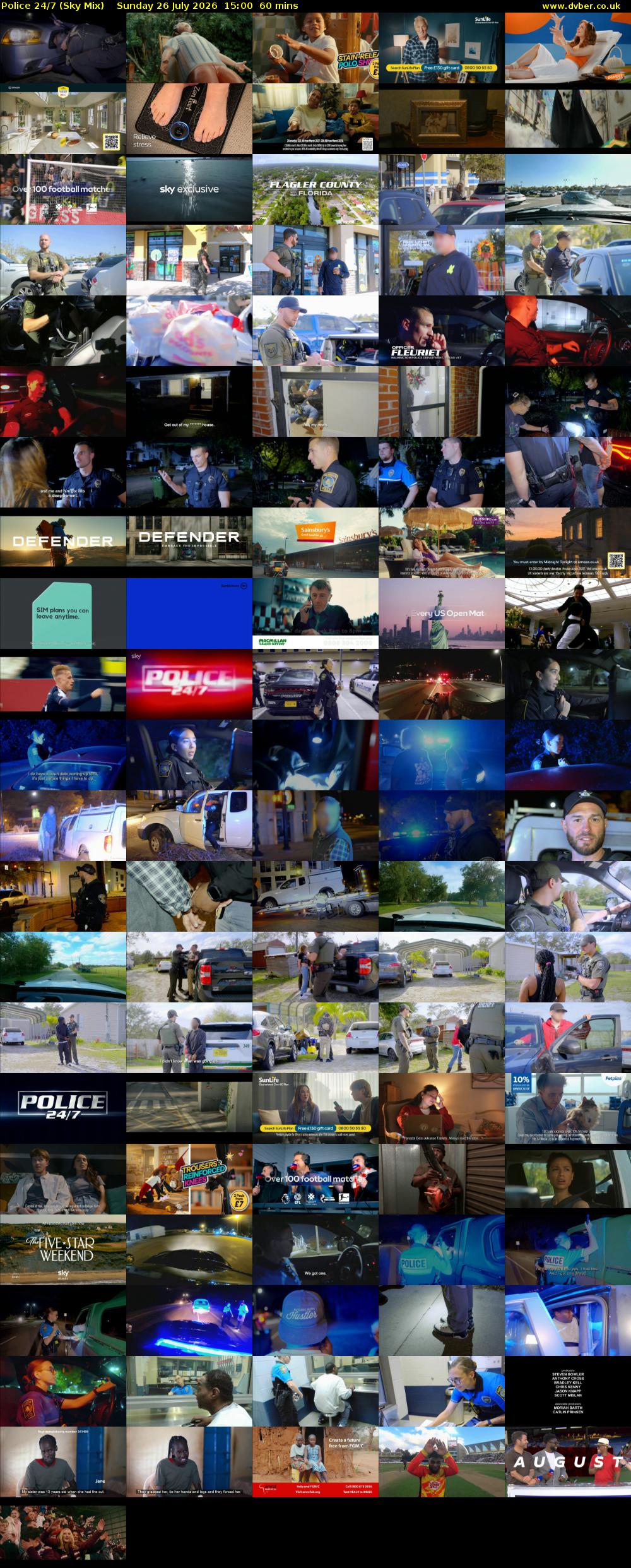 Police 24/7 (Sky Mix) Sunday 26 July 2026 15:00 - 16:00