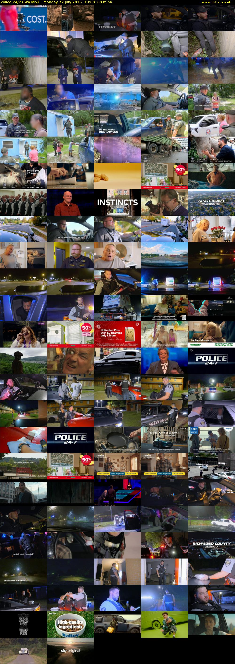 Police 24/7 (Sky Mix) Monday 27 July 2026 13:00 - 14:00