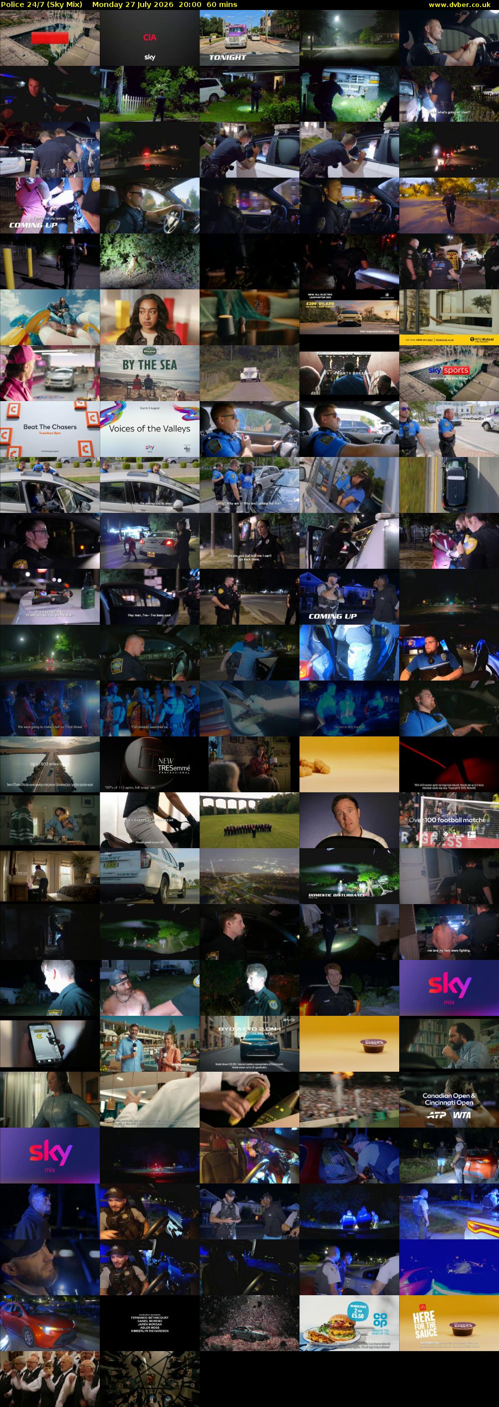 Police 24/7 (Sky Mix) Monday 27 July 2026 20:00 - 21:00