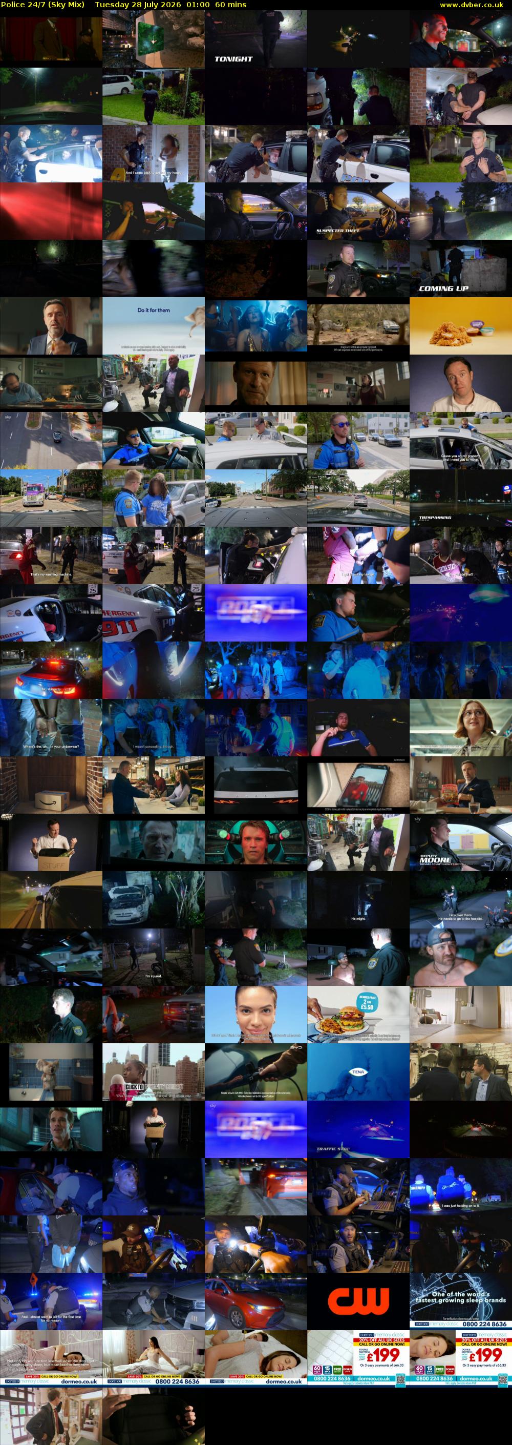 Police 24/7 (Sky Mix) Tuesday 28 July 2026 01:00 - 02:00