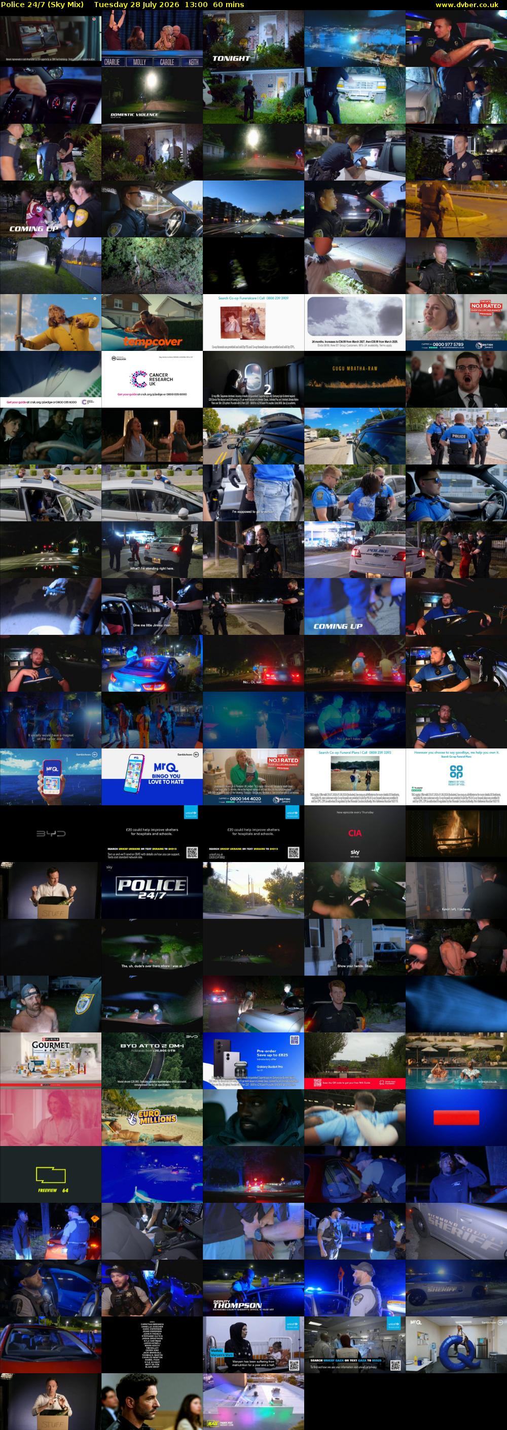 Police 24/7 (Sky Mix) Tuesday 28 July 2026 13:00 - 14:00