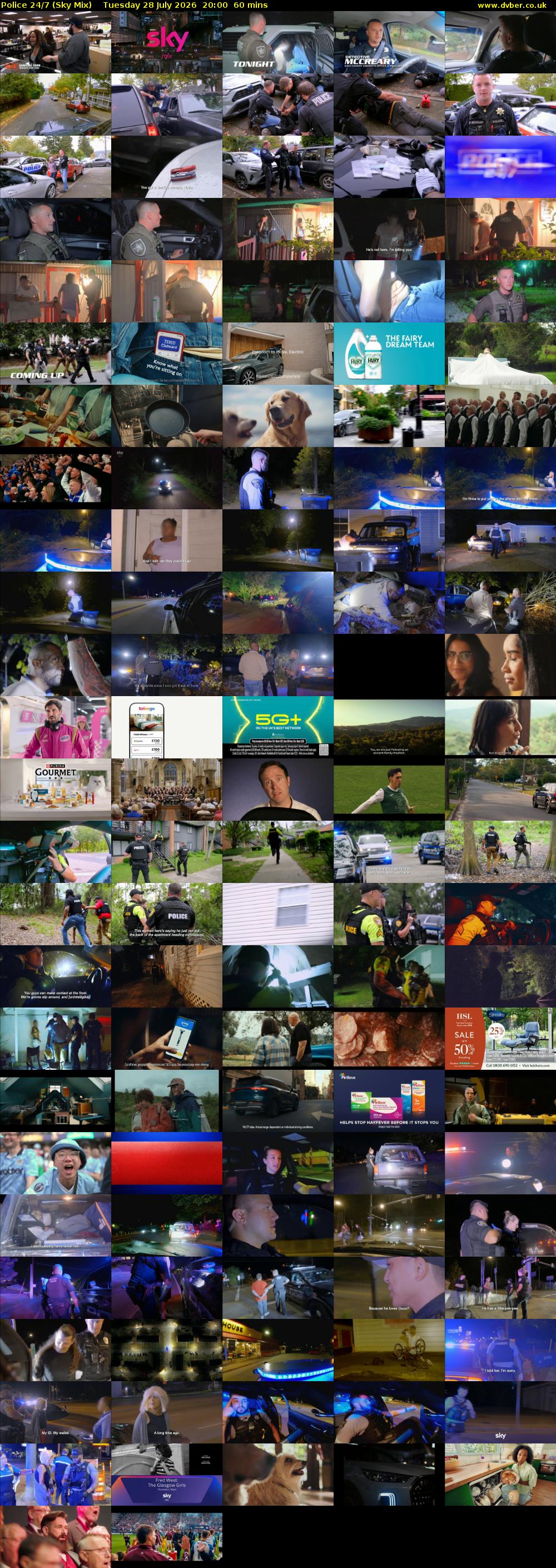 Police 24/7 (Sky Mix) Tuesday 28 July 2026 20:00 - 21:00