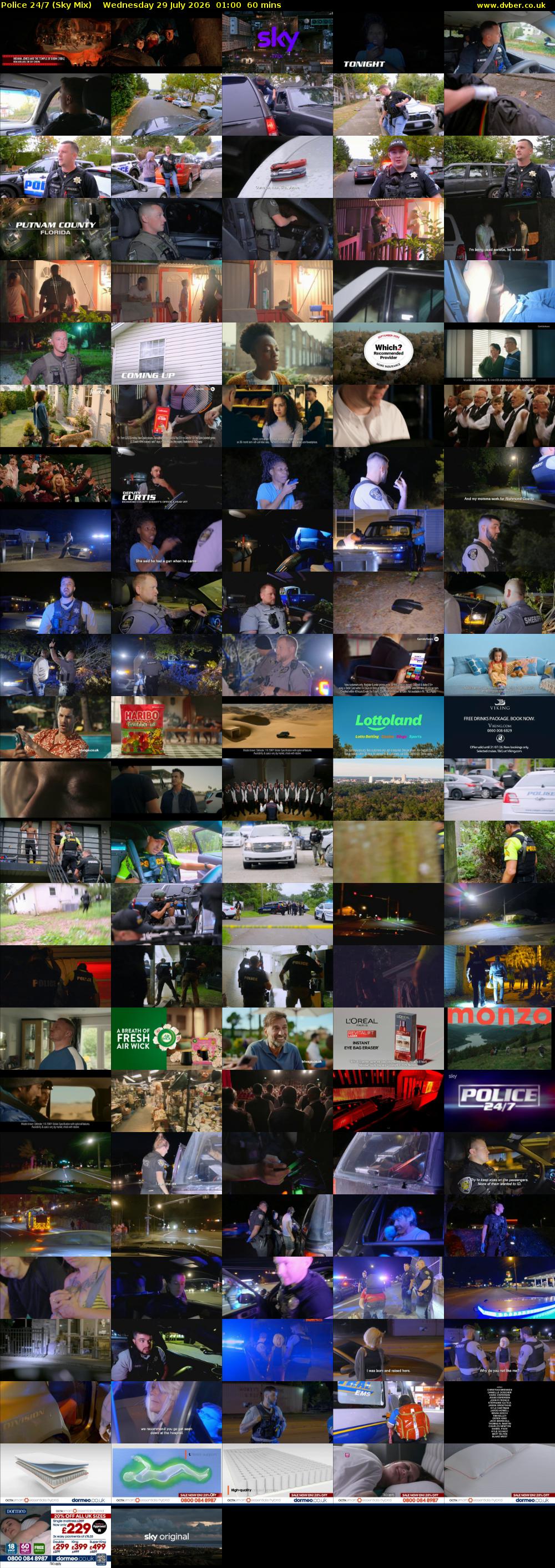 Police 24/7 (Sky Mix) Wednesday 29 July 2026 01:00 - 02:00