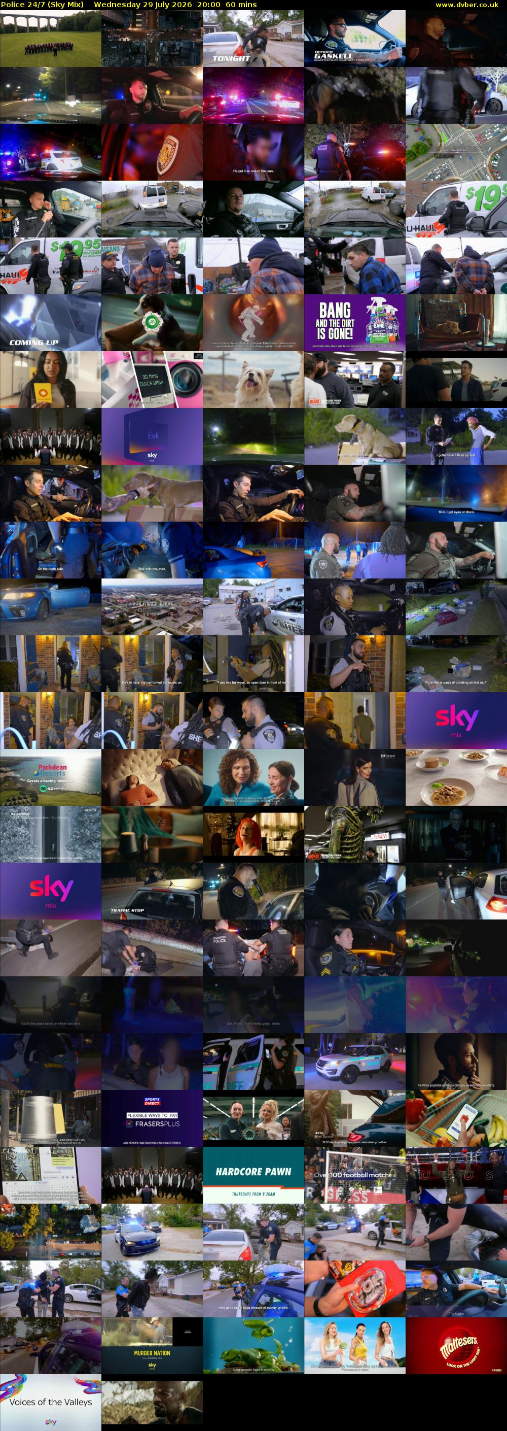 Police 24/7 (Sky Mix) Wednesday 29 July 2026 20:00 - 21:00
