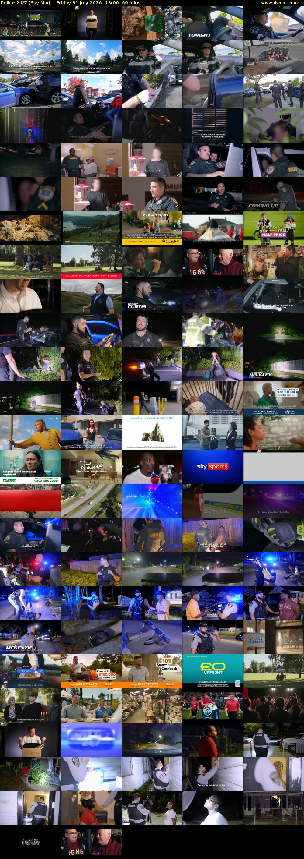 Police 24/7 (Sky Mix) Friday 31 July 2026 13:00 - 14:00