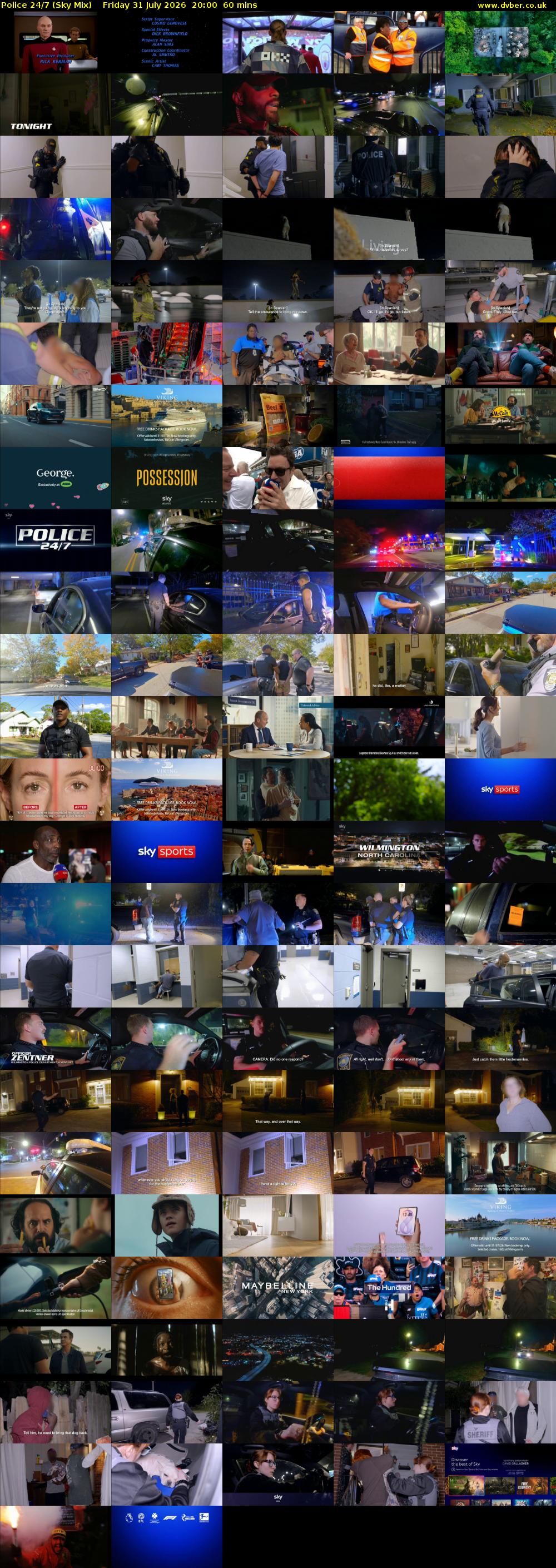 Police 24/7 (Sky Mix) Friday 31 July 2026 20:00 - 21:00