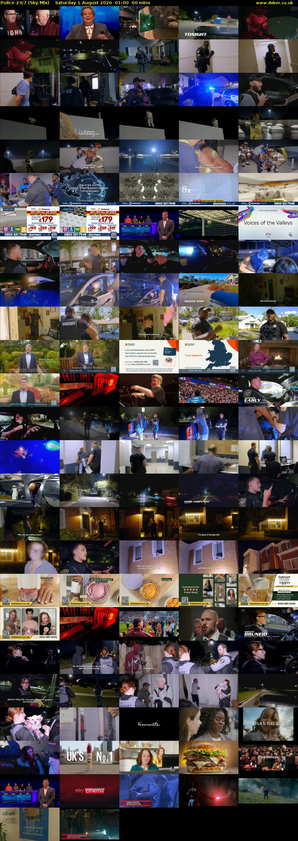 Police 24/7 (Sky Mix) Saturday 1 August 2026 01:00 - 02:00