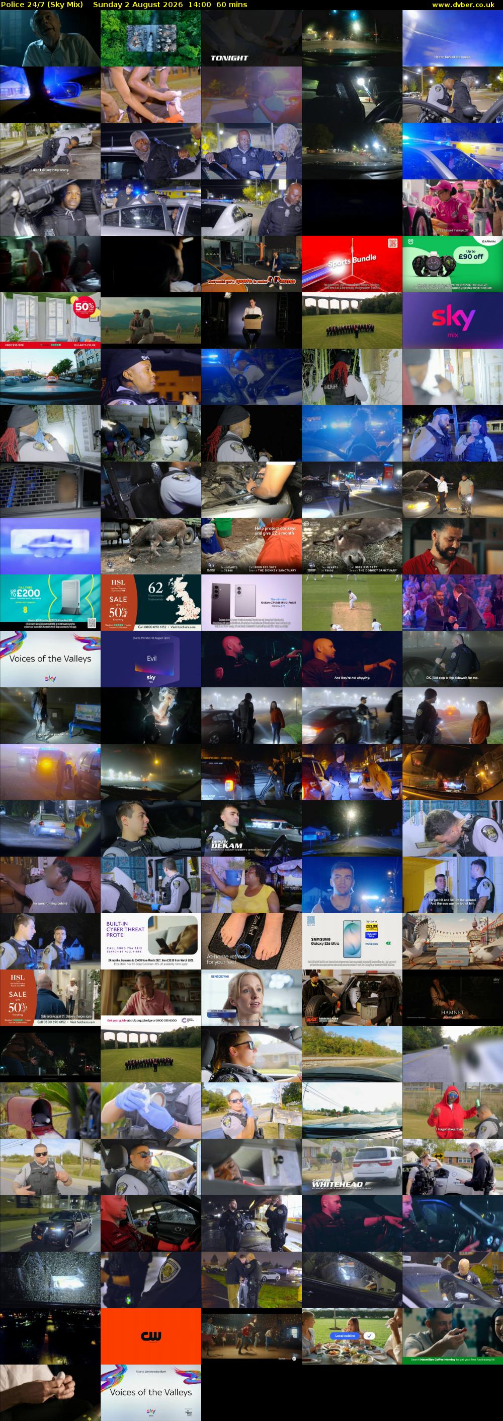 Police 24/7 (Sky Mix) Sunday 2 August 2026 14:00 - 15:00