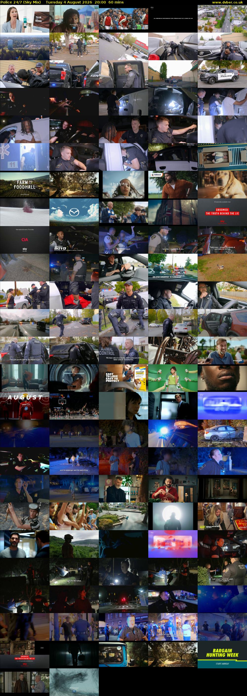 Police 24/7 (Sky Mix) Tuesday 4 August 2026 20:00 - 21:00