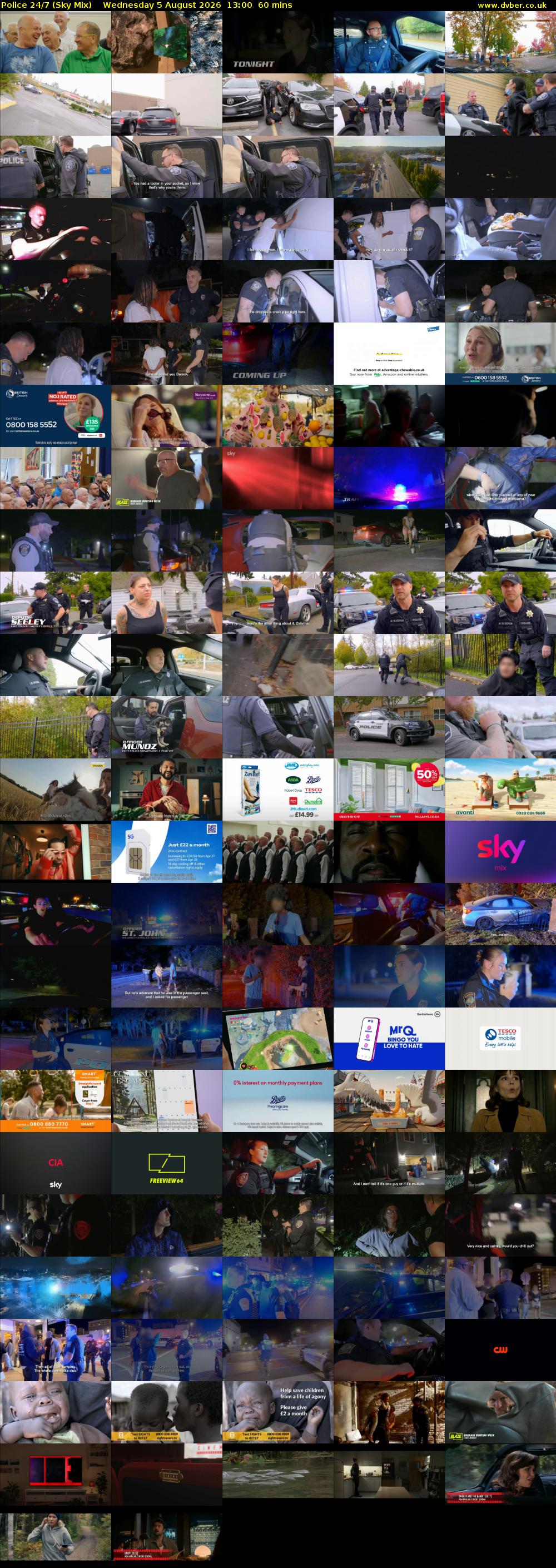 Police 24/7 (Sky Mix) Wednesday 5 August 2026 13:00 - 14:00