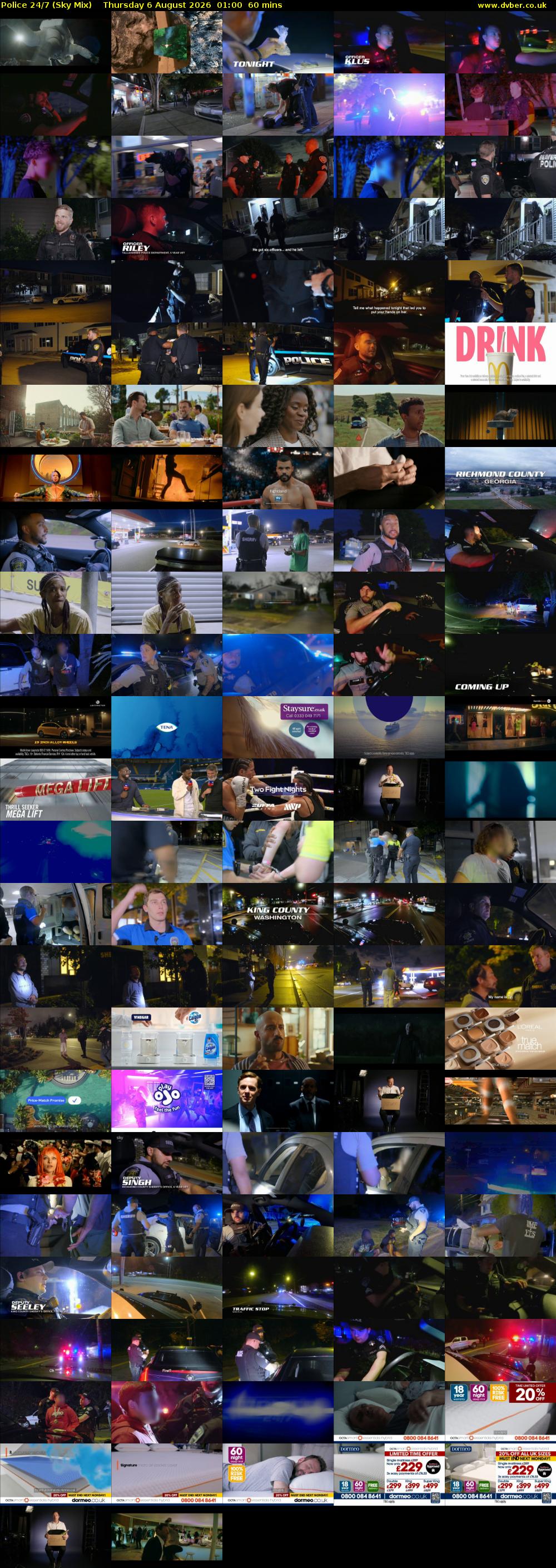 Police 24/7 (Sky Mix) Thursday 6 August 2026 01:00 - 02:00