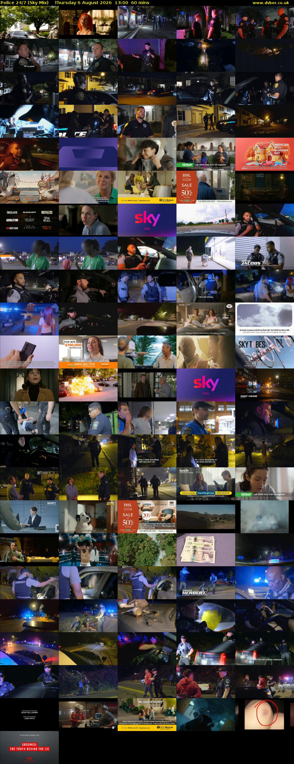 Police 24/7 (Sky Mix) Thursday 6 August 2026 13:00 - 14:00