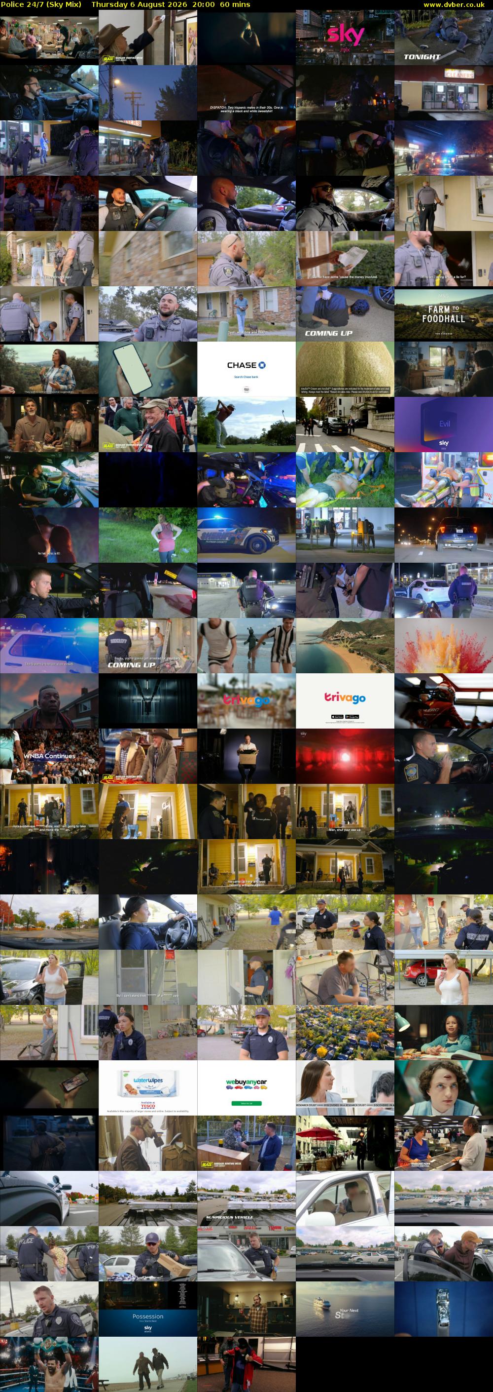 Police 24/7 (Sky Mix) Thursday 6 August 2026 20:00 - 21:00