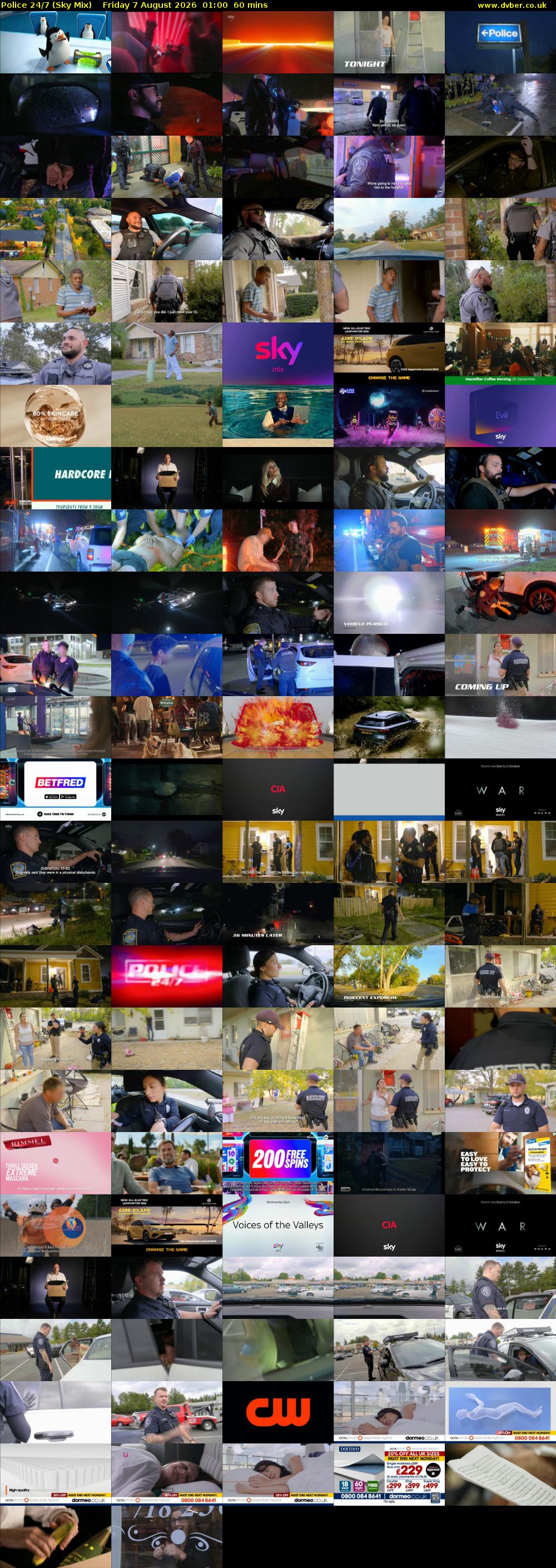 Police 24/7 (Sky Mix) Friday 7 August 2026 01:00 - 02:00