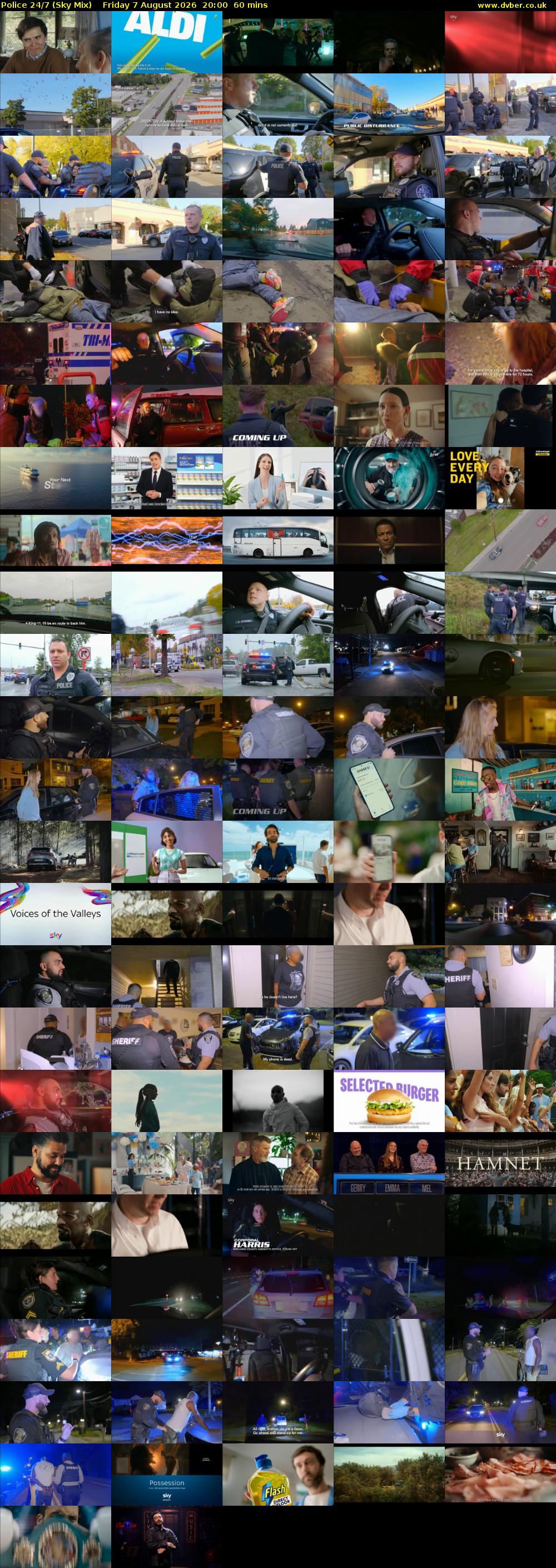 Police 24/7 (Sky Mix) Friday 7 August 2026 20:00 - 21:00