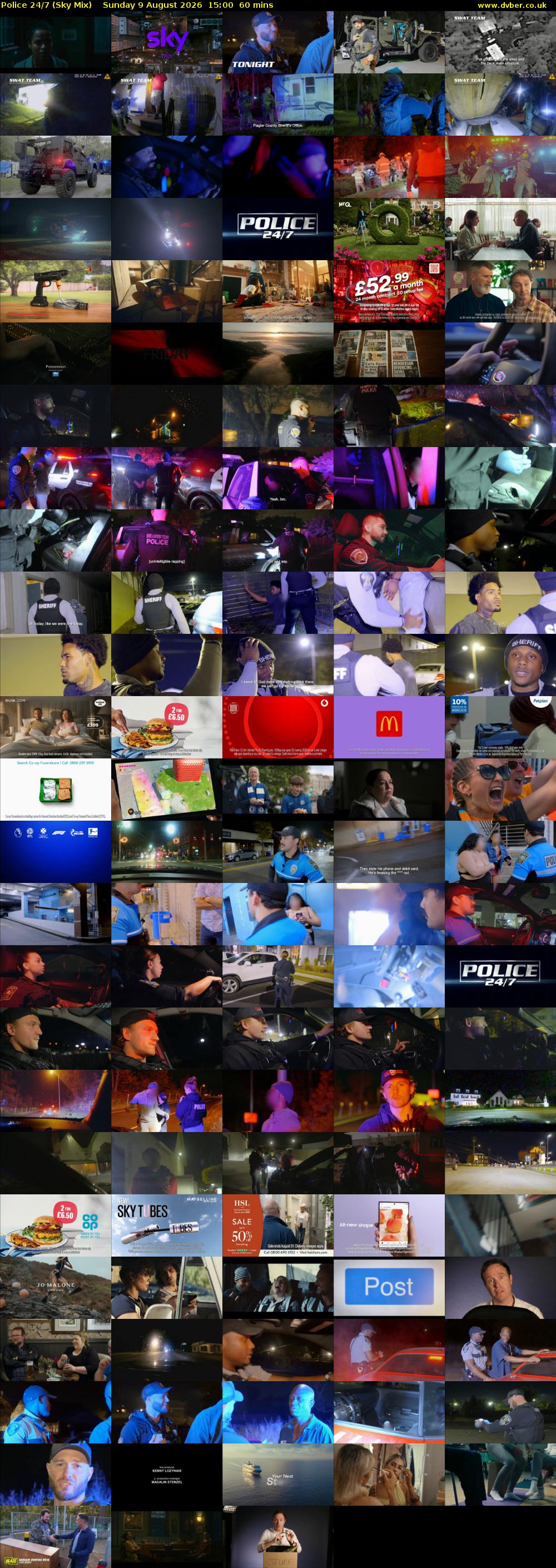 Police 24/7 (Sky Mix) Sunday 9 August 2026 15:00 - 16:00