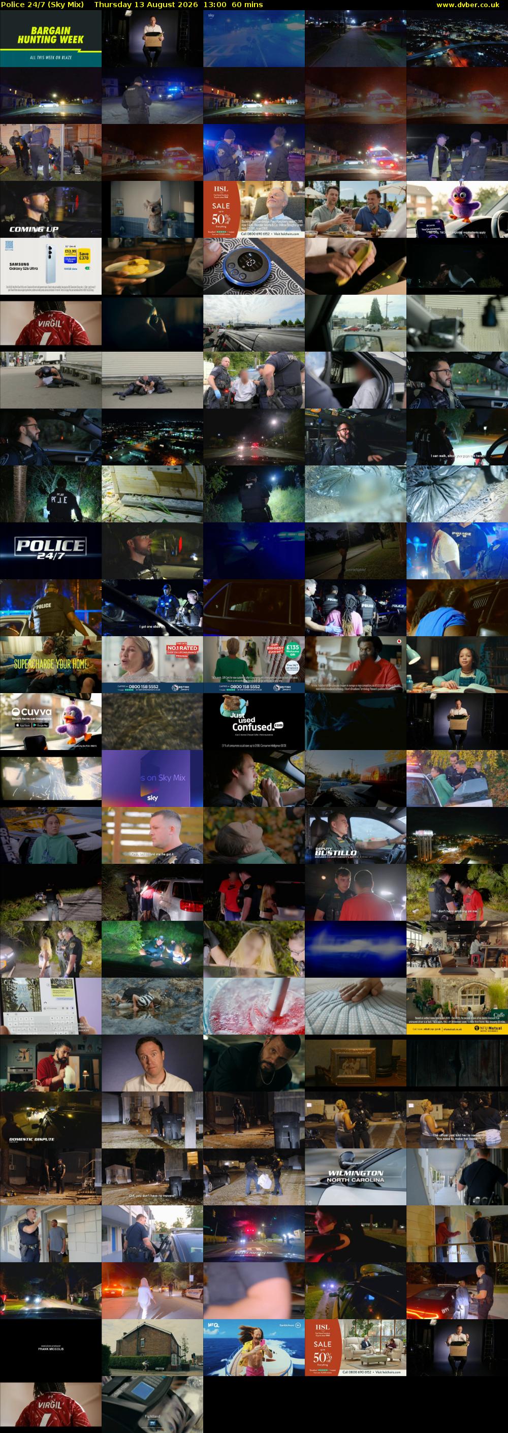 Police 24/7 (Sky Mix) Thursday 13 August 2026 13:00 - 14:00