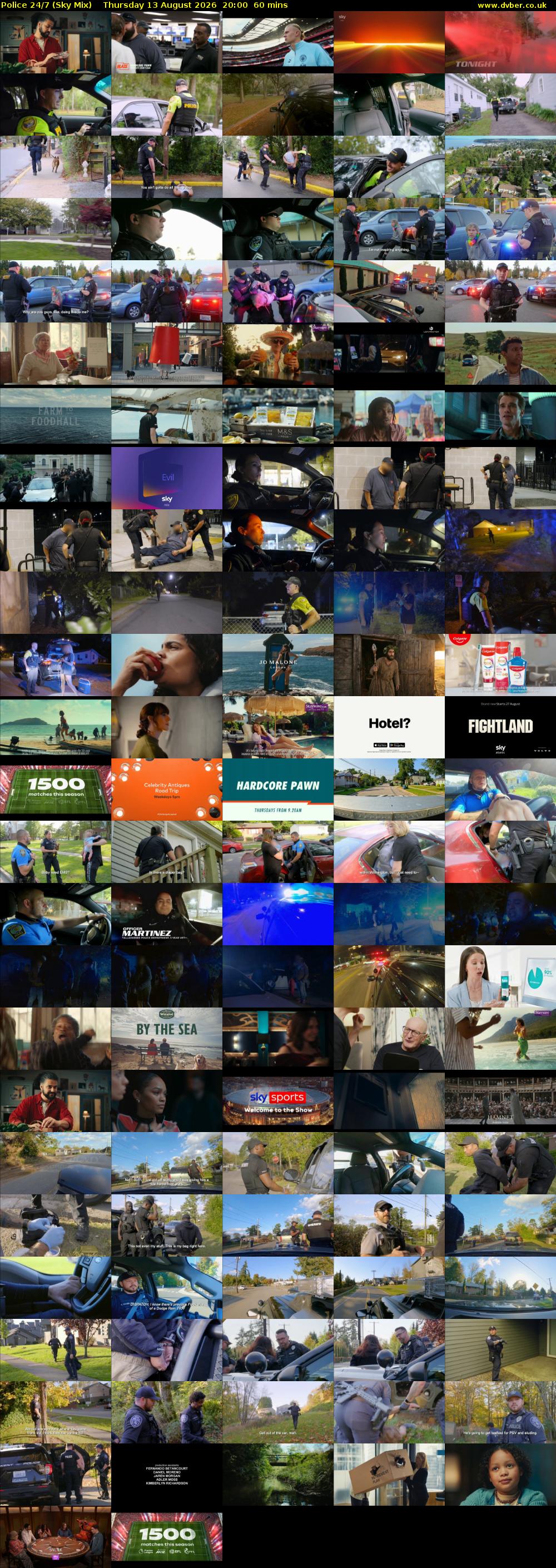 Police 24/7 (Sky Mix) Thursday 13 August 2026 20:00 - 21:00