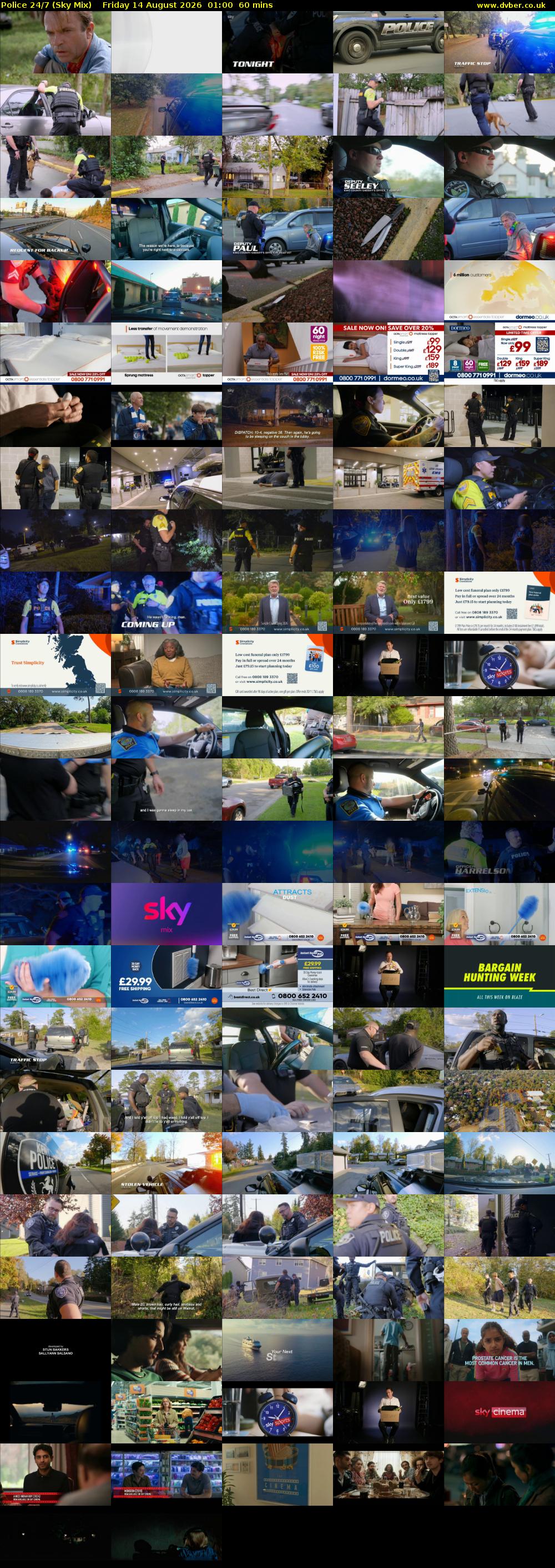 Police 24/7 (Sky Mix) Friday 14 August 2026 01:00 - 02:00