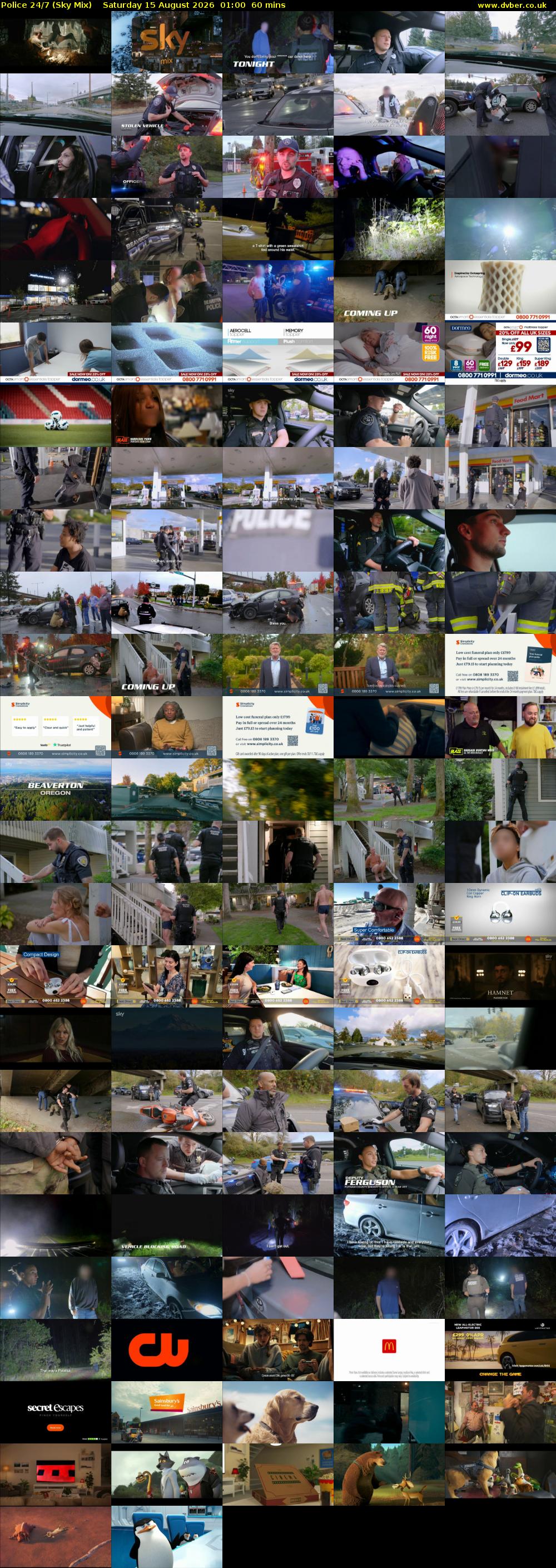 Police 24/7 (Sky Mix) Saturday 15 August 2026 01:00 - 02:00