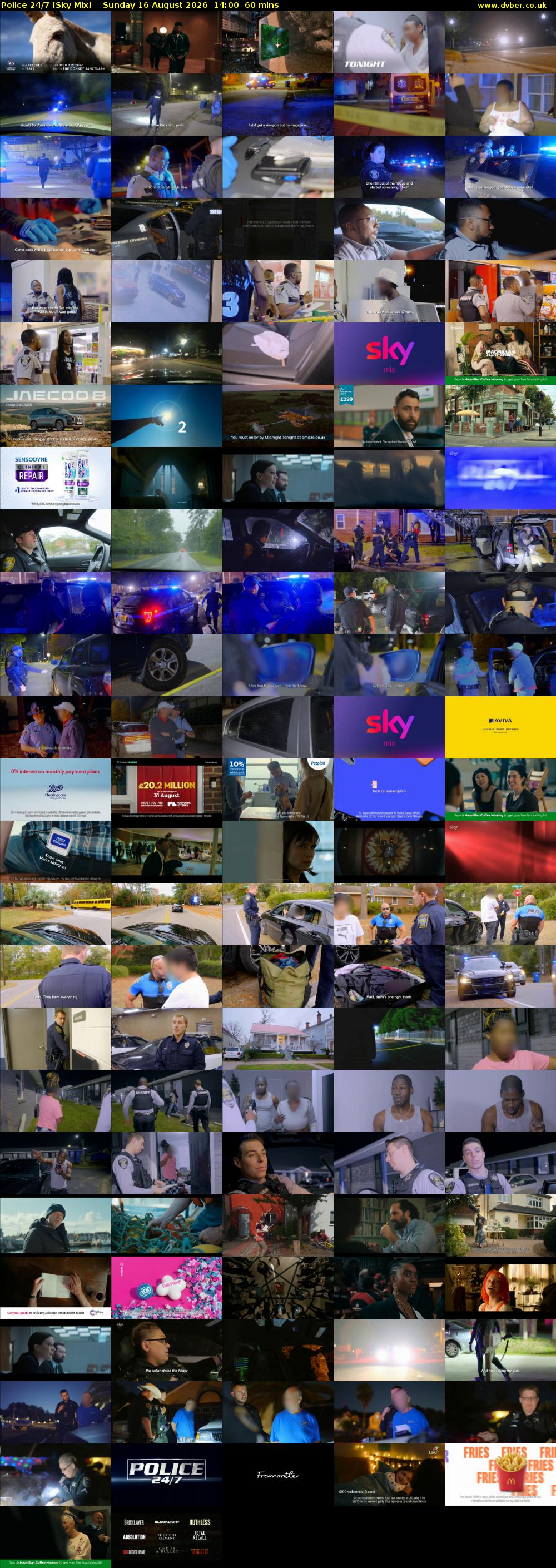 Police 24/7 (Sky Mix) Sunday 16 August 2026 14:00 - 15:00