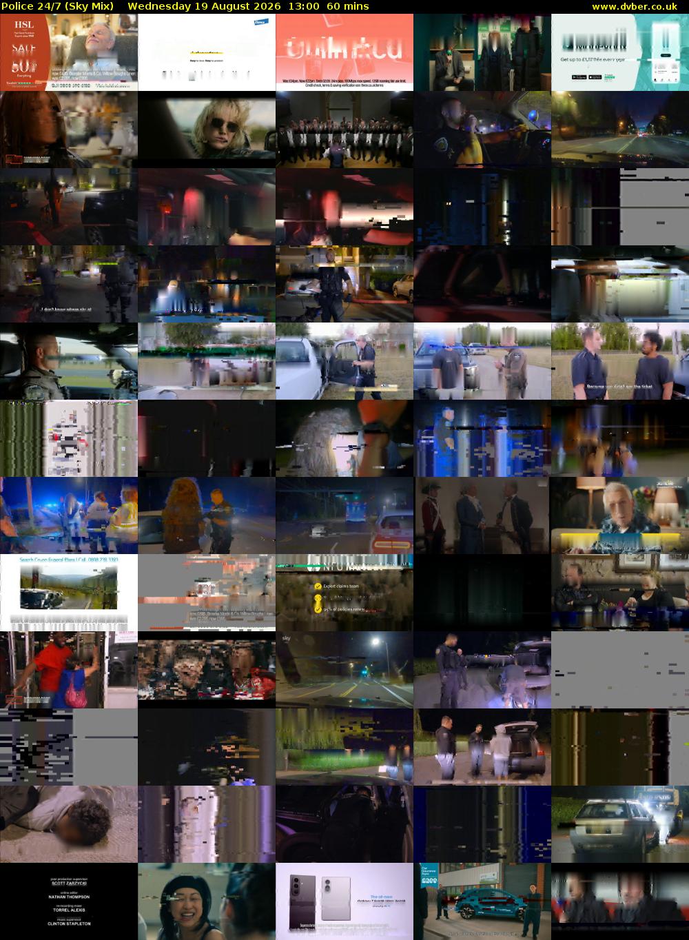 Police 24/7 (Sky Mix) Wednesday 19 August 2026 13:00 - 14:00