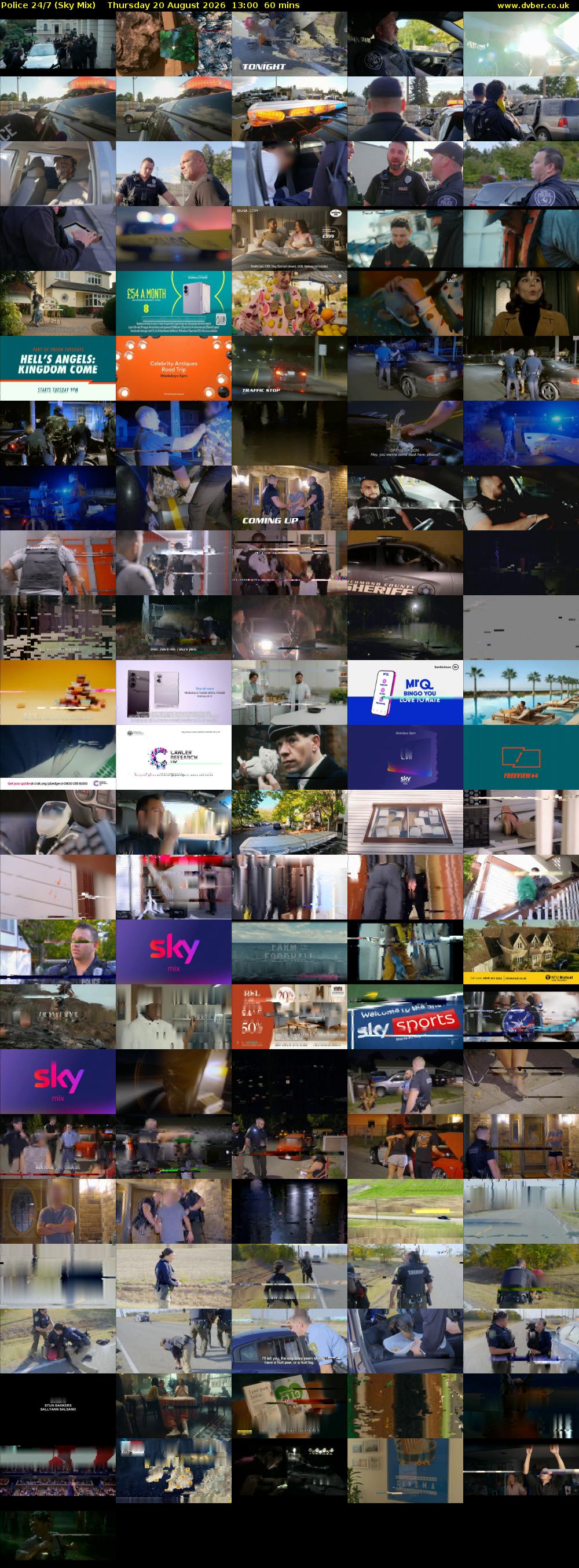Police 24/7 (Sky Mix) Thursday 20 August 2026 13:00 - 14:00