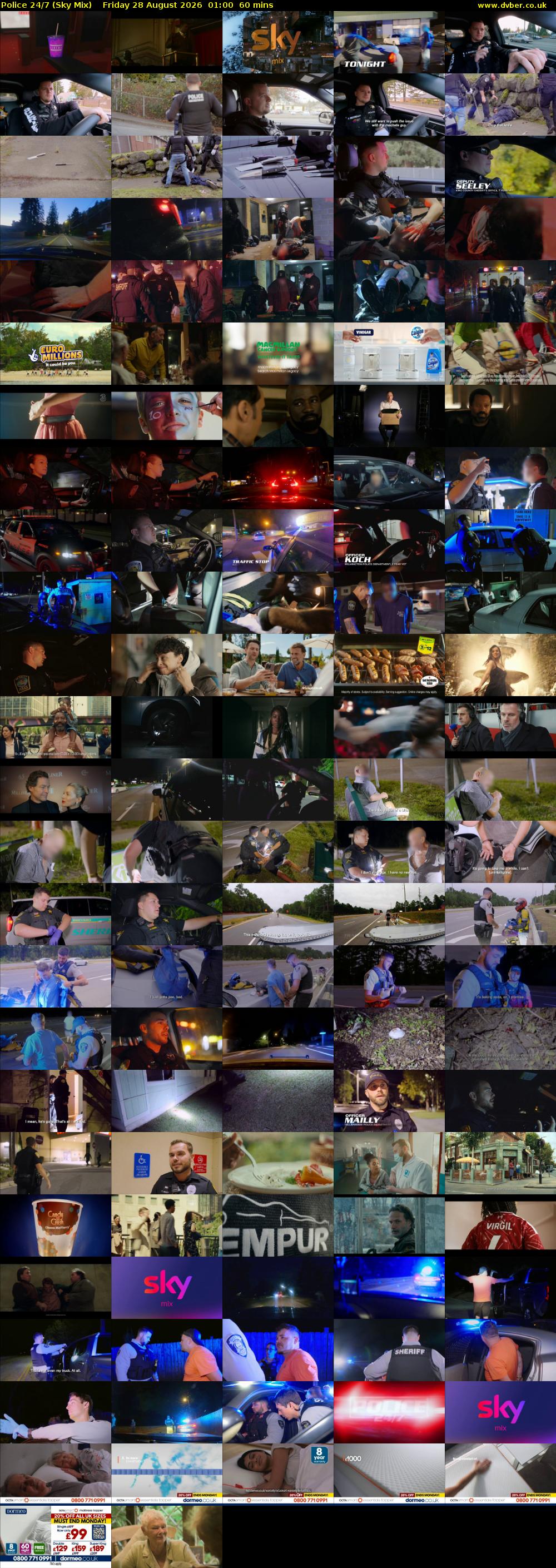 Police 24/7 (Sky Mix) Friday 28 August 2026 01:00 - 02:00