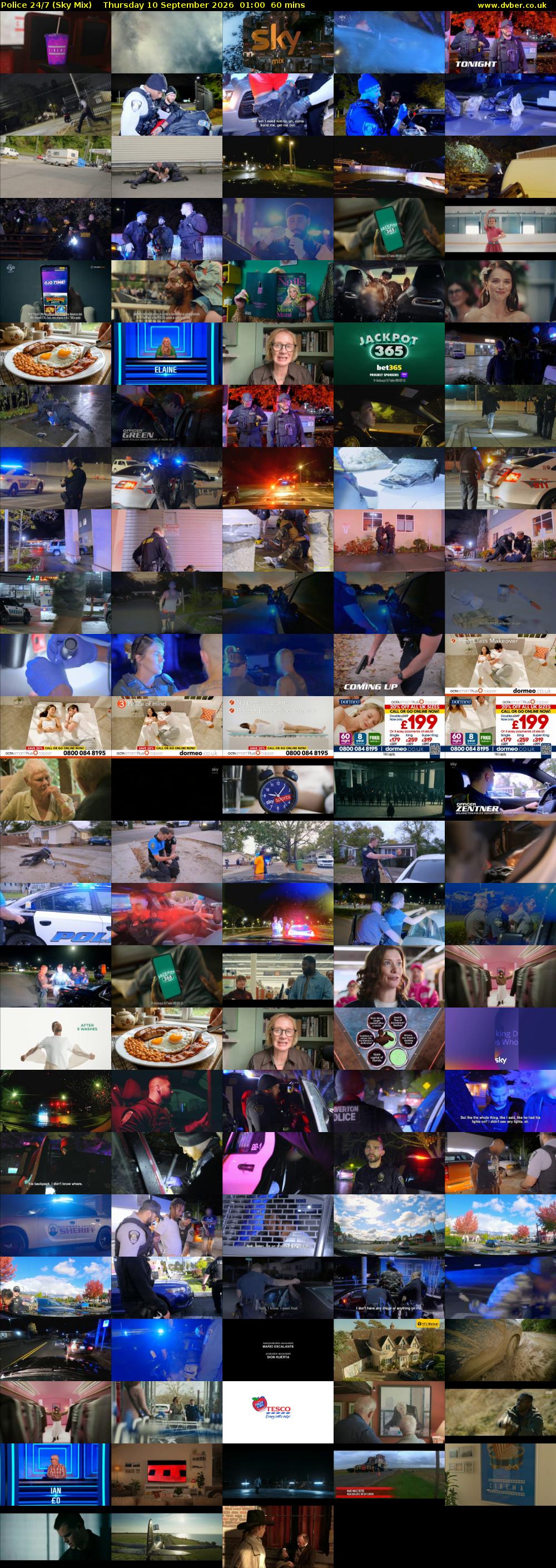 Police 24/7 (Sky Mix) Thursday 10 September 2026 01:00 - 02:00