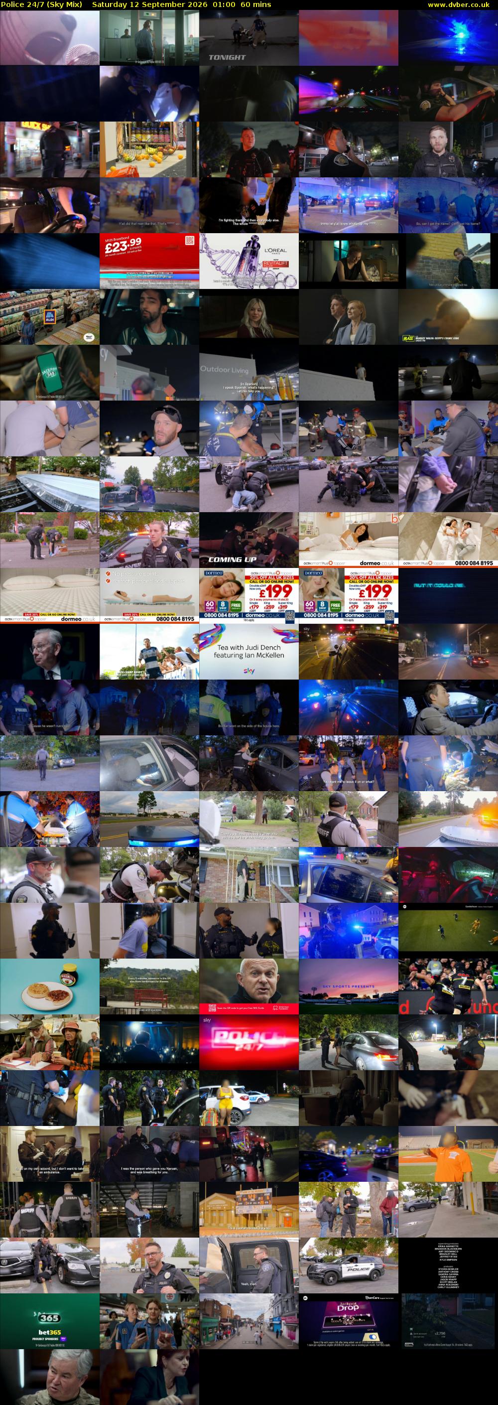 Police 24/7 (Sky Mix) Saturday 12 September 2026 01:00 - 02:00