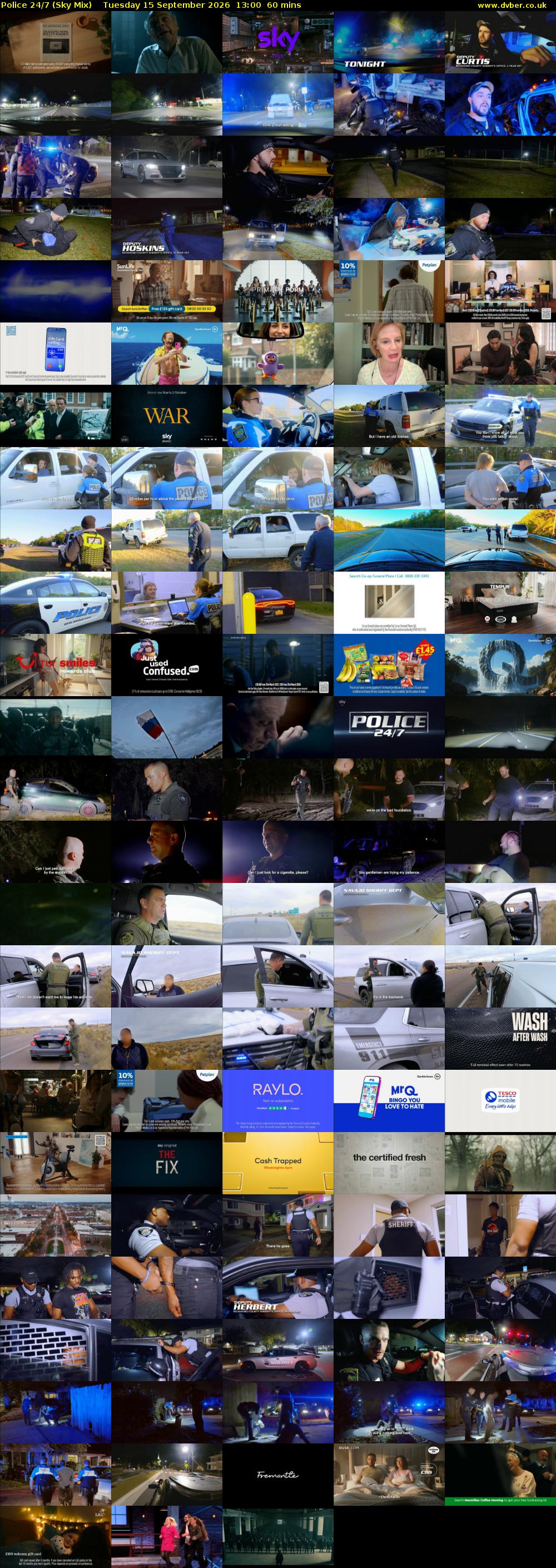 Police 24/7 (Sky Mix) Tuesday 15 September 2026 13:00 - 14:00