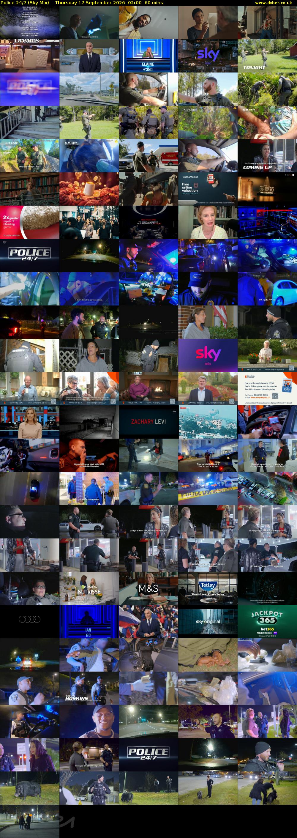 Police 24/7 (Sky Mix) Thursday 17 September 2026 02:00 - 03:00
