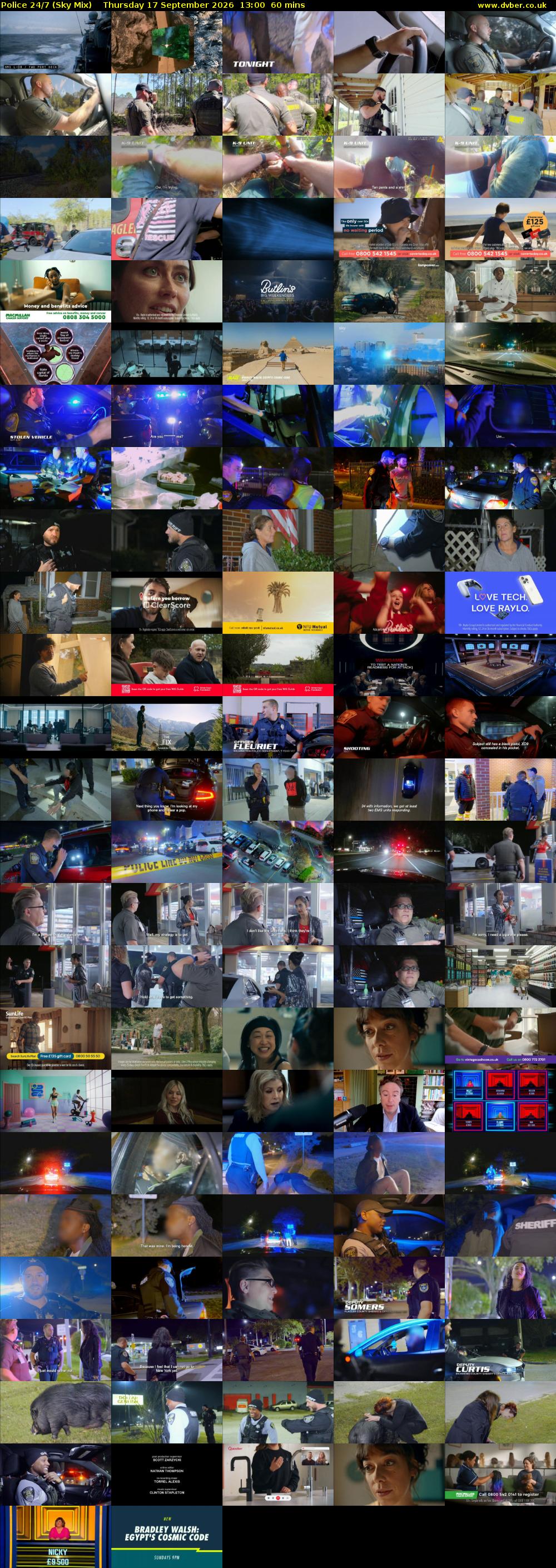 Police 24/7 (Sky Mix) Thursday 17 September 2026 13:00 - 14:00