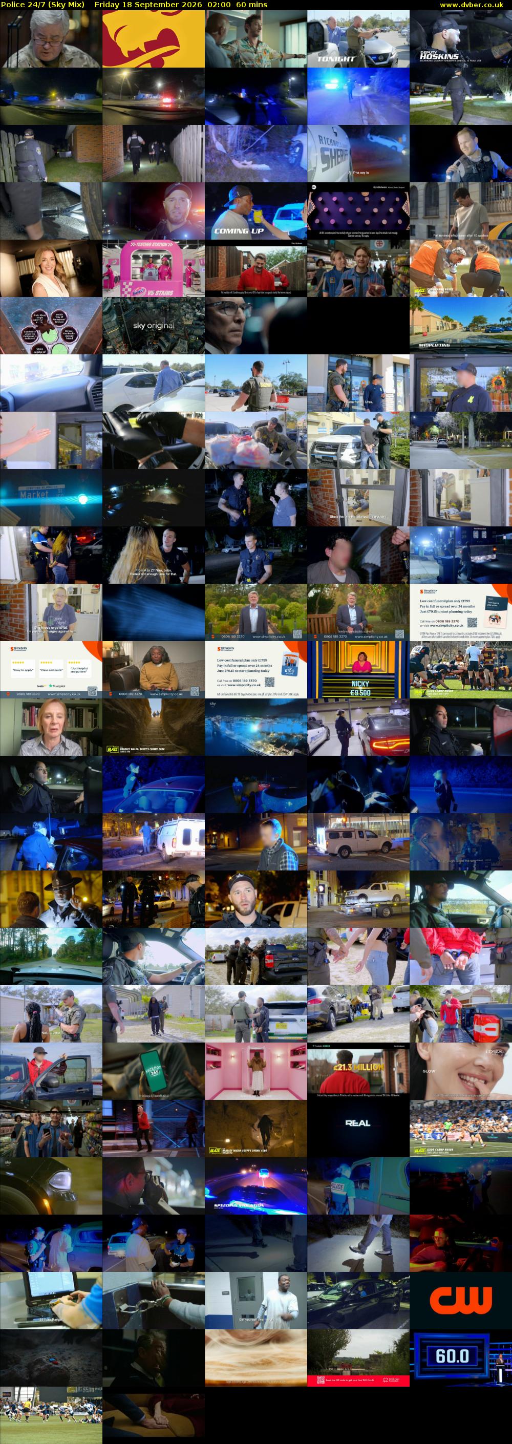 Police 24/7 (Sky Mix) Friday 18 September 2026 02:00 - 03:00