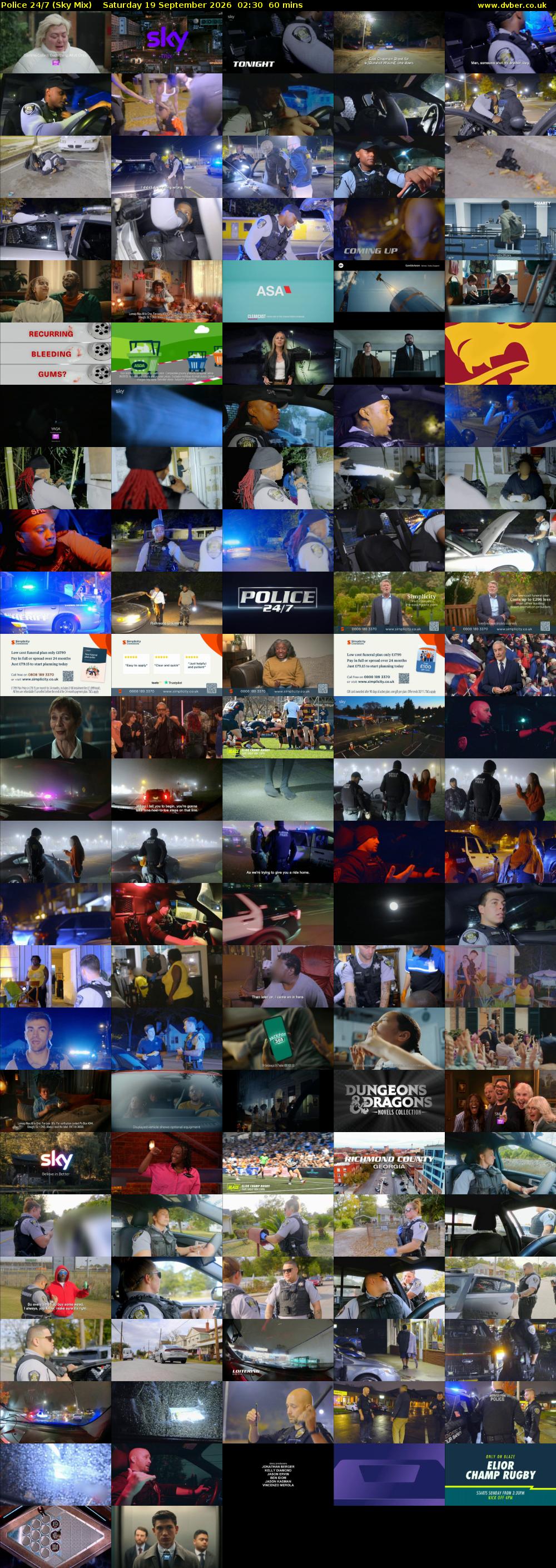 Police 24/7 (Sky Mix) Saturday 19 September 2026 02:30 - 03:30