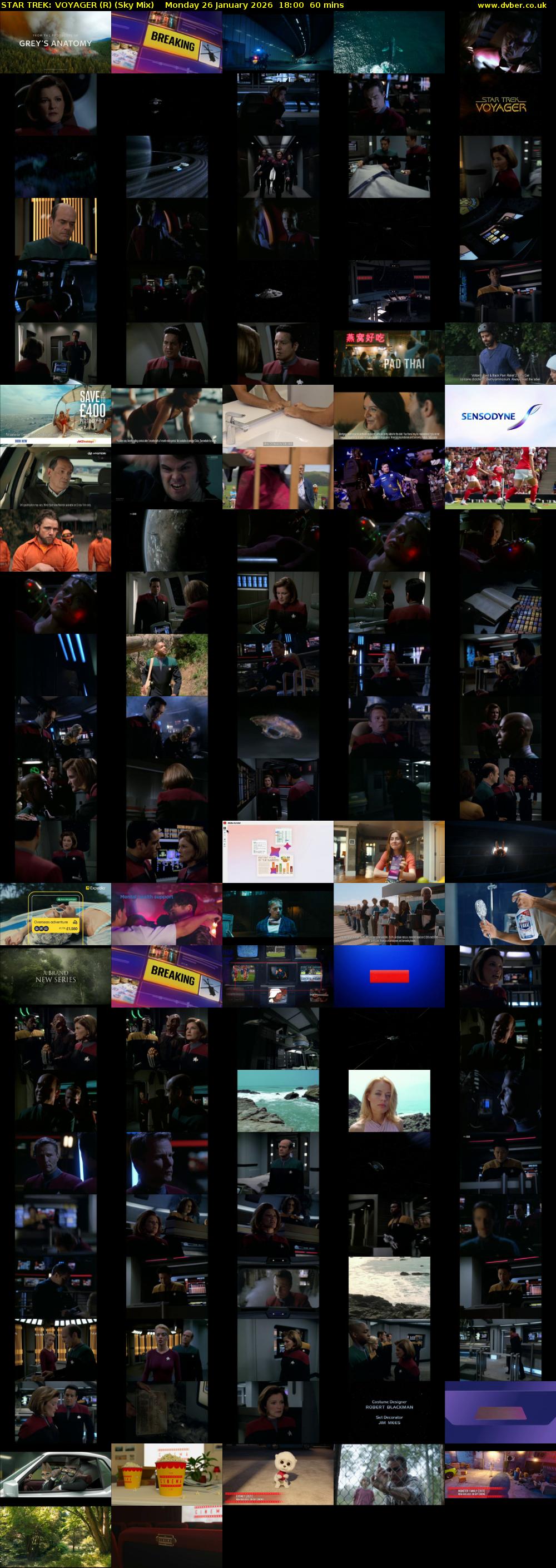* TREK: VOYAGER (R) (Sky Mix) Monday 26 January 2026 18:00 - 19:00