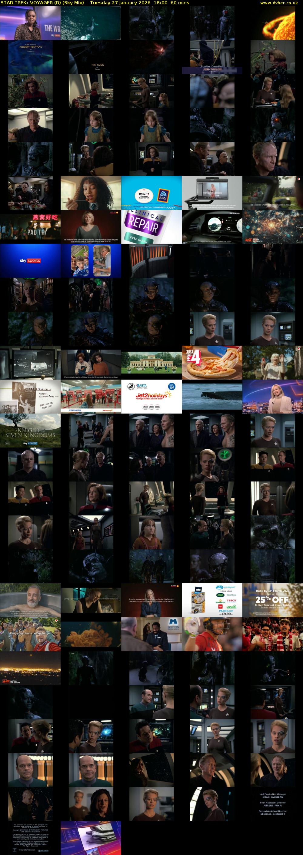* TREK: VOYAGER (R) (Sky Mix) Tuesday 27 January 2026 18:00 - 19:00