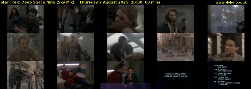 Star Trek: Deep Space Nine (Sky Mix) Thursday 7 August 2025 20:00 - 21:00