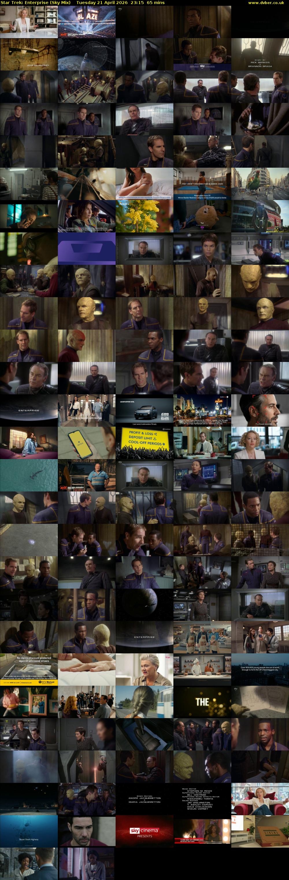 Star Trek: Enterprise (Sky Mix) Tuesday 21 April 2026 23:15 - 00:20