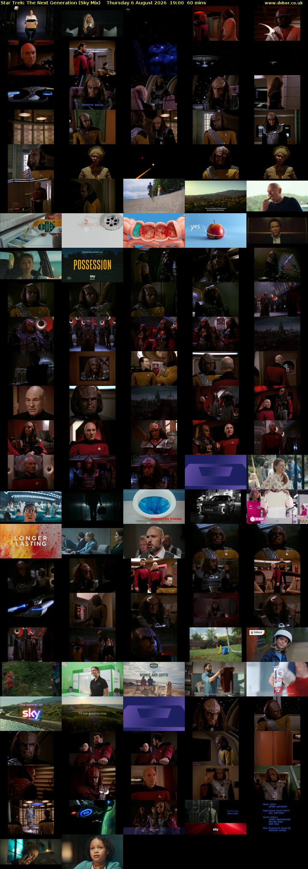 Star Trek: The Next Generation (Sky Mix) Thursday 6 August 2026 19:00 - 20:00