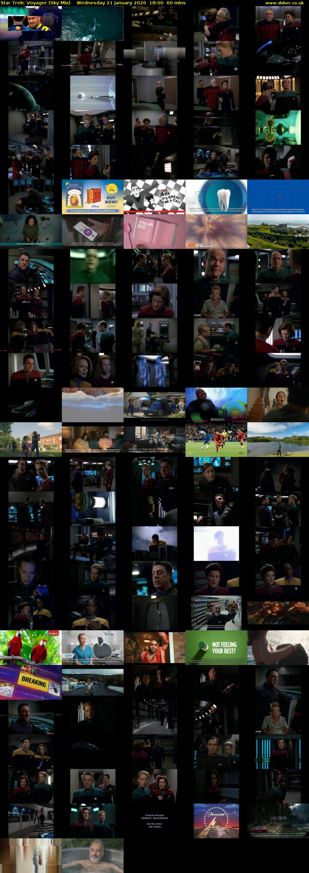 Star Trek: Voyager (Sky Mix) Wednesday 21 January 2026 18:00 - 19:00